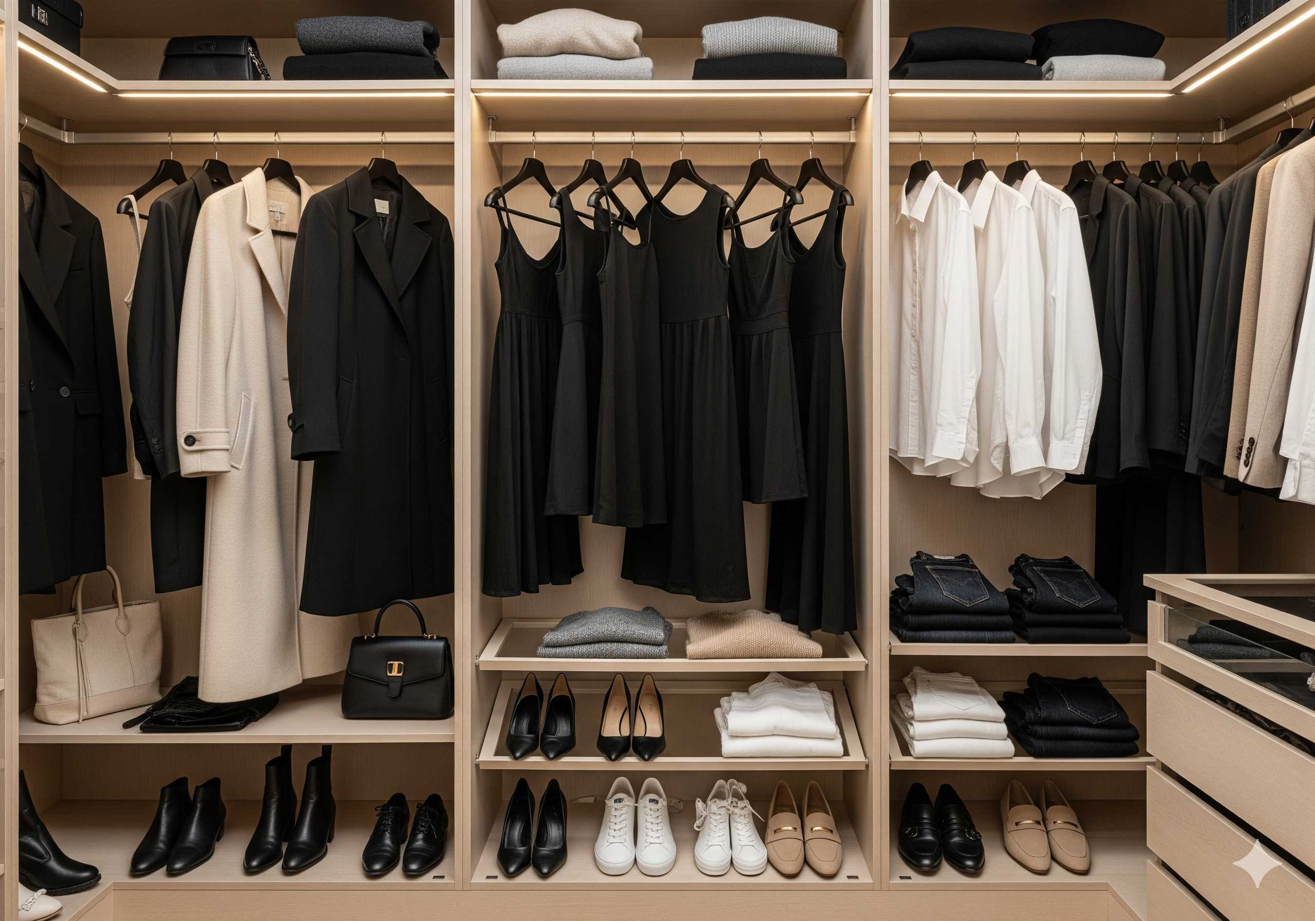 A beautifully organized closet